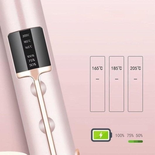 Keramik-Akku-Glätteisen DAM Electronics 2-in-1 205ºC 3 Temperaturstufen LED-Display Schwarz