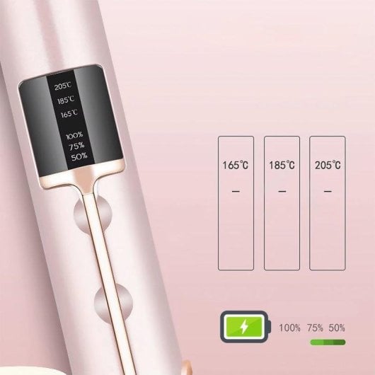 Dam Electronics Prancha de Cabelo Sem Fios 2 em 1 Cerâmica LED