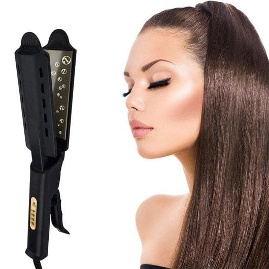 Turmalin-Glätteisen Dam Electronics Profi 220ºC 4 Temperaturstufen Anti-Frizz Schwarz