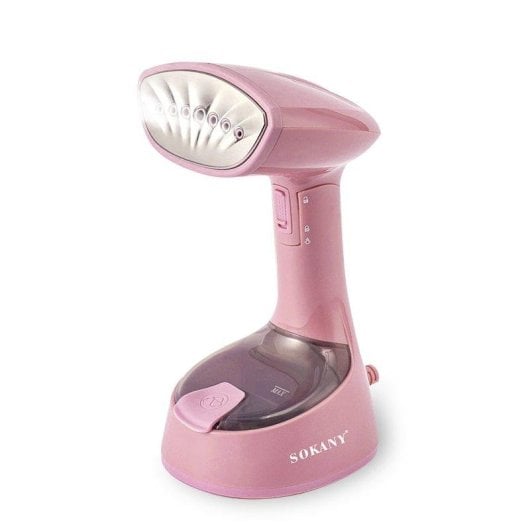 Plancha de vapor vertical portátil Dam Electronics 1300W, depósito 120 ml y sistema 360°