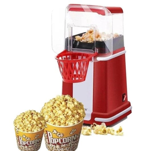 Dam Electronics Retro Popcornmaschine mit Basketballkorb 1200W Heißluft