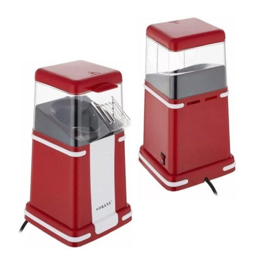 Dam Electronics Retro Elektro Popcornmaschine 1200W Heißluft Ohne Öl