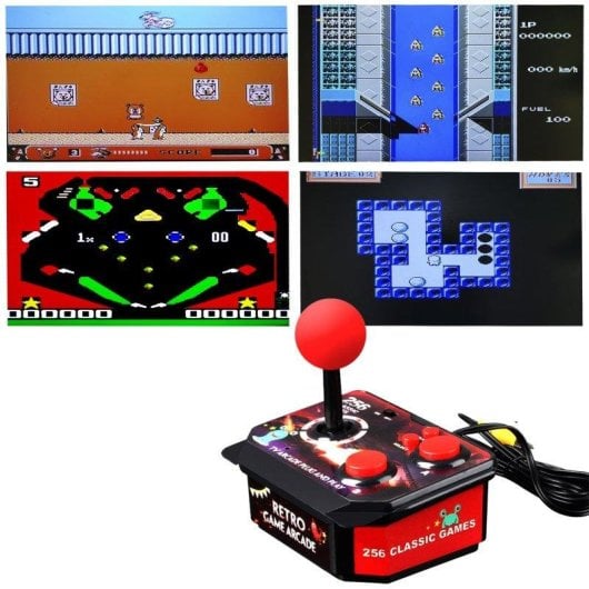 Dam Electronics Arcade Small Shaker Manette de Jeu Rétro 256 Jeux AV