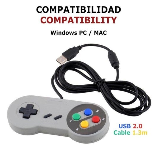 Mando Retro Classico USB Dam Electronics Compatibile con PC e Mac