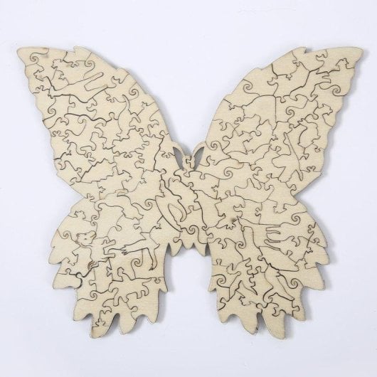Dam Electronics Puzzle en bois DIY Silhouette Papillon A4 Bois multicolore UV