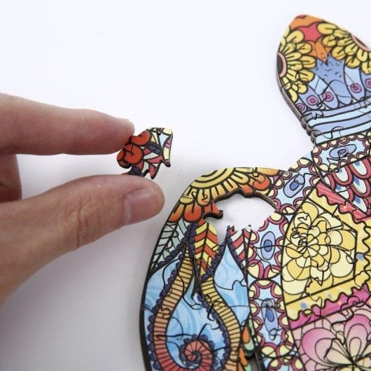 Dam Electronics Puzzle en bois DIY silhouette tortue A5 multicolore