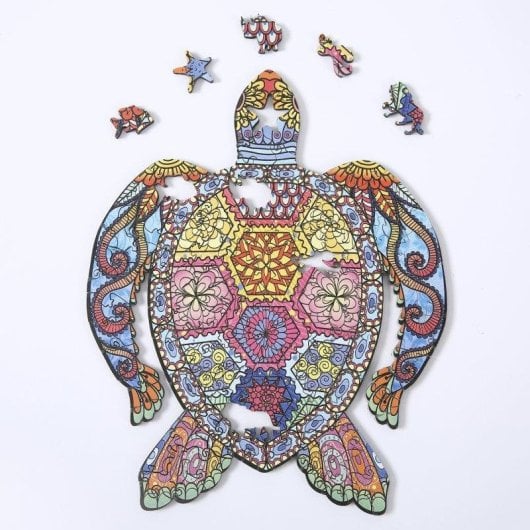 Dam Electronics Puzzle en bois DIY silhouette tortue A5 multicolore