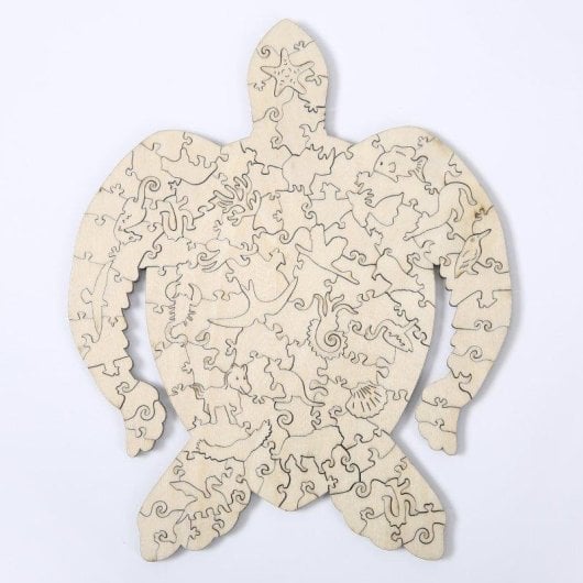 Dam Electronics Puzzle en bois DIY silhouette tortue A5 multicolore