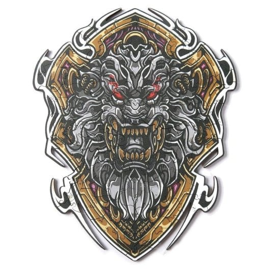 Puzzle en bois DIY forme silhouette lion Dam Electronics A4 multicolore