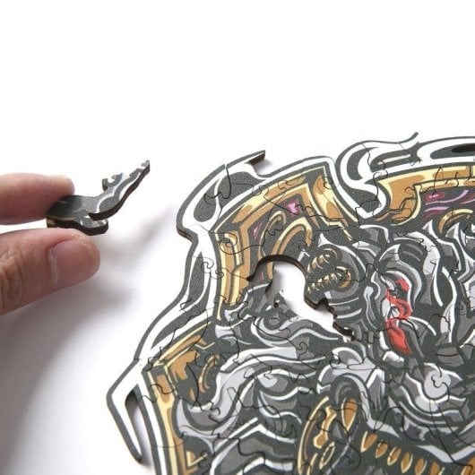 Puzzle en bois DIY forme silhouette lion Dam Electronics A4 multicolore