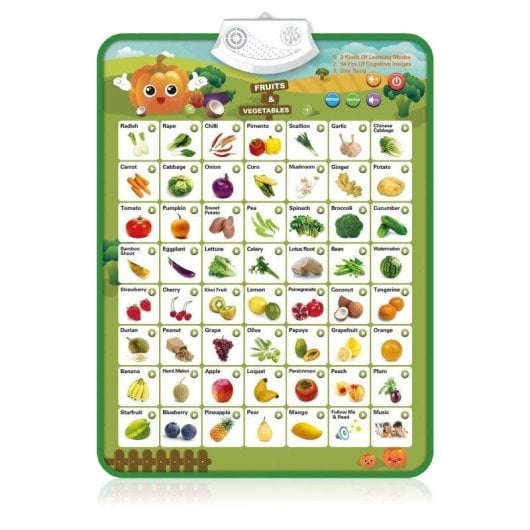 Dam Electronics Abbecedario Elettronico Interattivo con Frutta e Verdura per Apprendimento Inglese