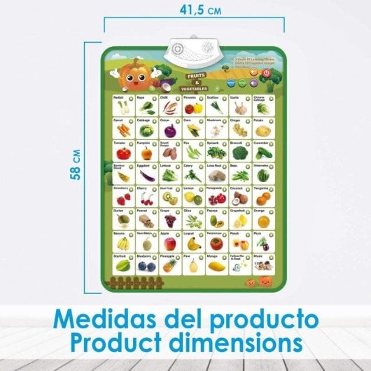 Dam Electronics Abbecedario Elettronico Interattivo con Frutta e Verdura per Apprendimento Inglese