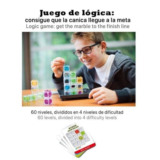 Maze Escape 3D Geschicklichkeits- und Intelligenzspiel, 60 Level, ab 3 Jahren, Dam Electronics