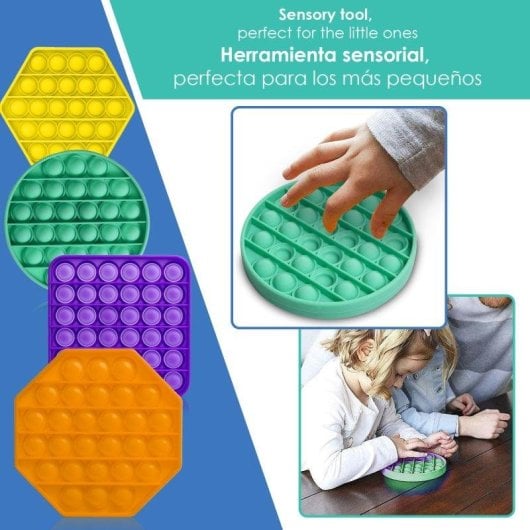 Juguete sensorial Bubble Pop It Manzana Multicolor de Silicona Dam Electronics