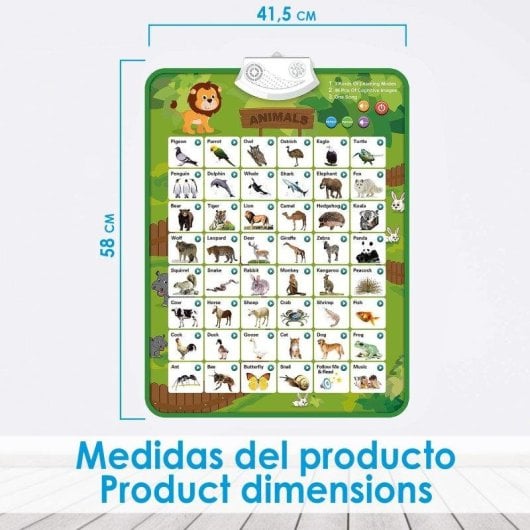 Abécédaire électronique interactif avec animaux et poster musical Dam Electronics