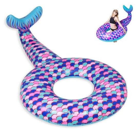 Flotador de Piscina Cola de Sirena Dam Electronics 170x120cm PVC