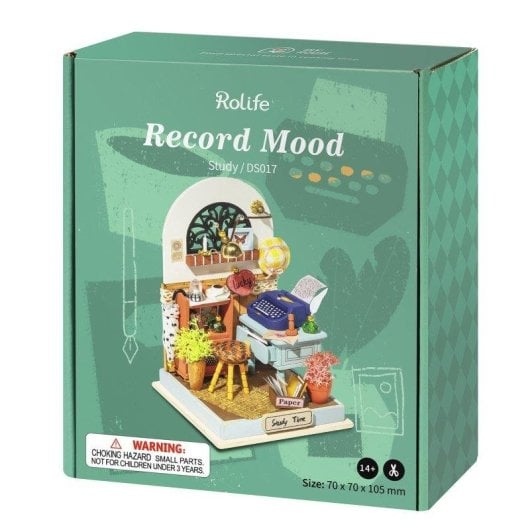 Dam Electronics Record Mood (étude) Maison de poupées kit en bois à peindre et assembler 57 pièces