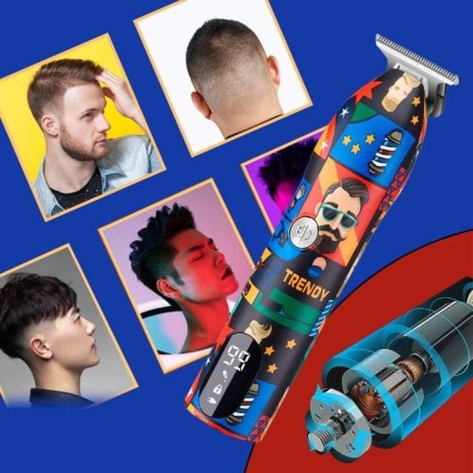 Recortador profilateur pour cheveux et barbe Dam Electronics LK-1923, 5 guides 1-5 mm, batterie rechargeable, accessoires