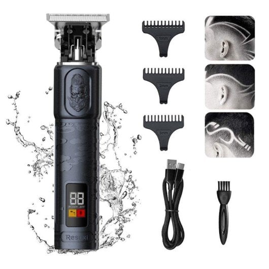 Dam Electronics JM-711 Tondeuse et Trimmer Barbe Cheveux Métal Vintage LED