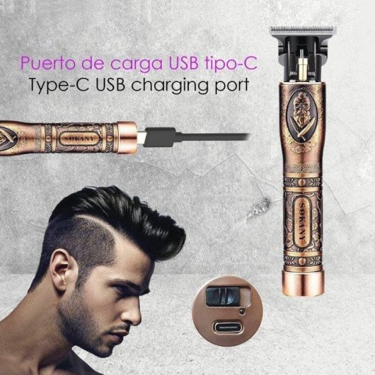 Profi Haarschneider Dam Electronics Retro Kabellos 80min 3 Aufsätze Präzisionsklinge