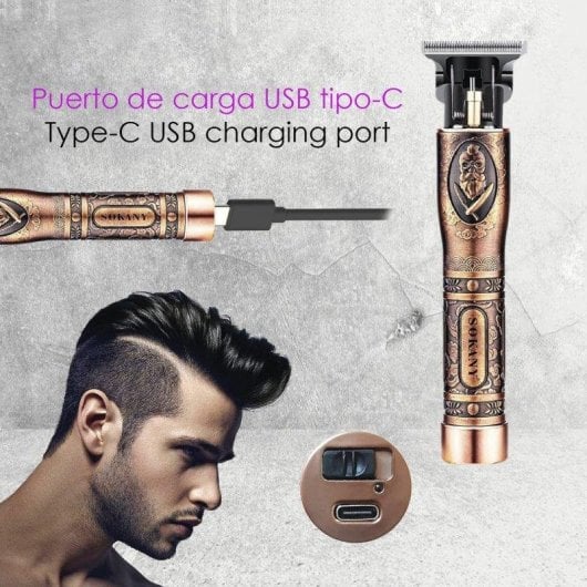 Dam Electronics Tondeuse à Cheveux et Barbe Sans Fil 1200mAh Rétro