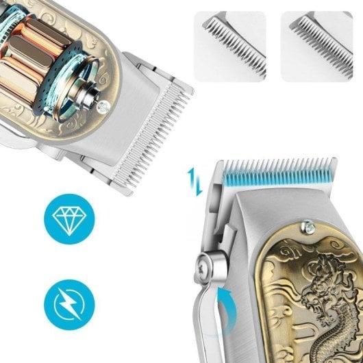 Dam Electronics Tondeuse à Cheveux et Barbe 6800 tr/min Batterie Lithium 1500 mAh