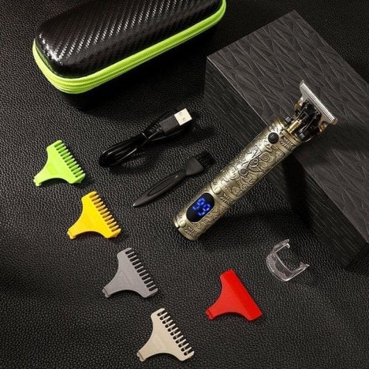 Tondeuse Professionnelle Dam Electronics LM-800 Sans Fil 180min 4 Sabots 1-4mm Écran LED