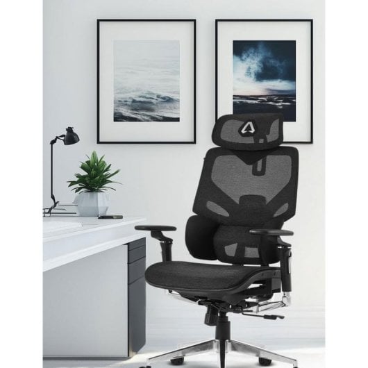 Offy Alpha Gamer Astrid Cadeira de Escritório Ergonómica Malha Preta