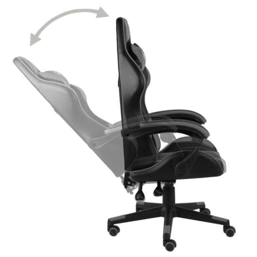 Silla de oficina vidaXL Marlon, reclinable, ergonómica, altura regulable, cuero sintético, negro/gris