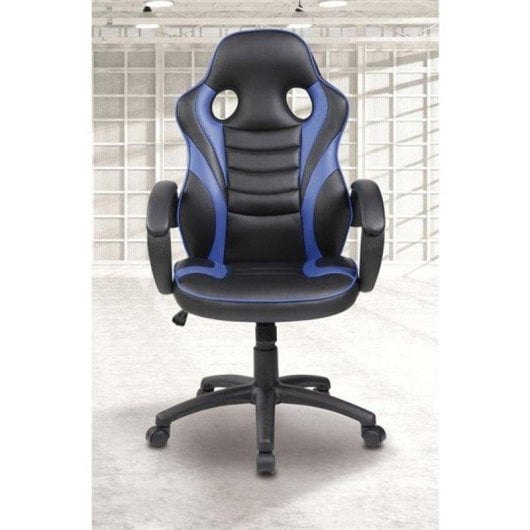Silla Gaming Basik Line Sof Azul/Negro, Ergonómica y Regulable