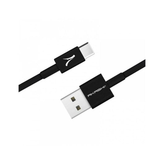 USB-Kabel Akashi ALTCABUSBCBLK 1 m USB-A auf USB-C Schwarz