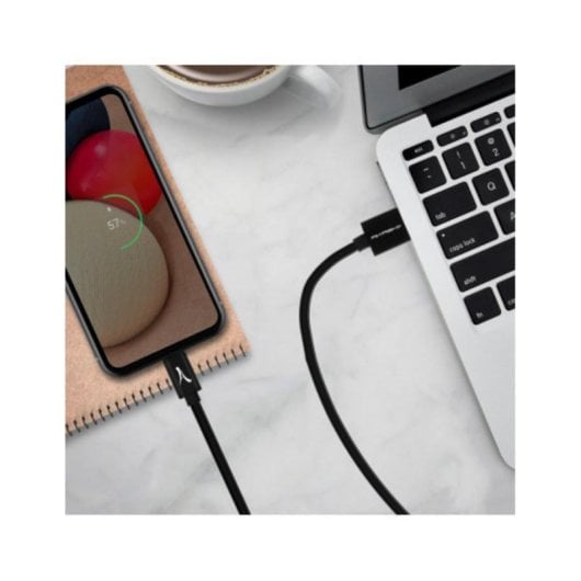 USB-Kabel Akashi ALTCABUSBCBLK 1 m USB-A auf USB-C Schwarz