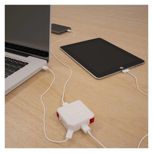 Hub Allocacoc 9302/EUUHUB 4 Portas USB 2.0 Branco alimentação AC/DC