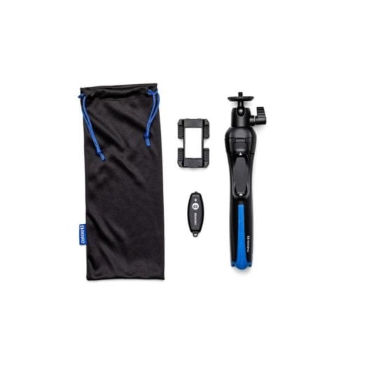 Perche à selfie Benro BK15 aluminium 91cm noir bleu bouton Bluetooth
