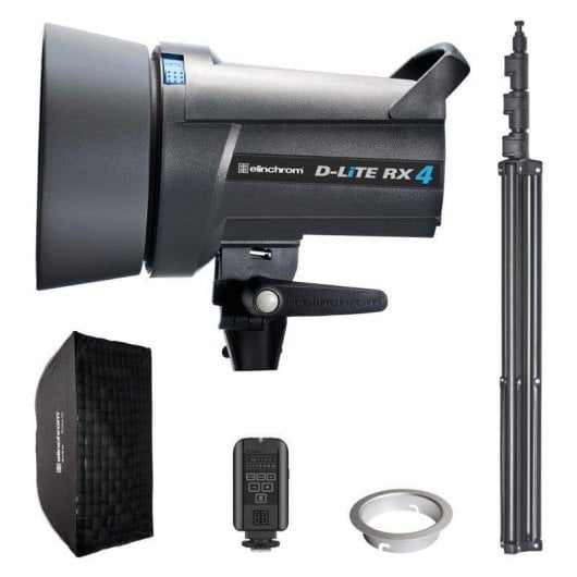 Kit de Iluminação de Estúdio Elinchrom My First Studio RX 4 400W Softbox 55x75cm Skyport Plus Tripé