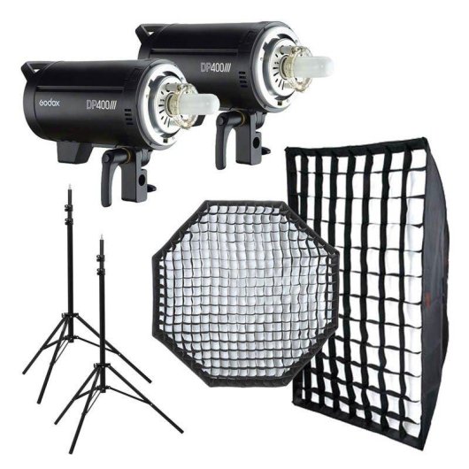 Flash de Estúdio Godox DP400III Duo Kit 400Ws Wireless X Bowens S