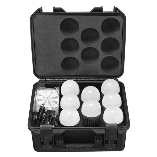 Luz contínua Godox C7R-K8B RGBWW Kit 8x10W E27 Bluetooth recarregável