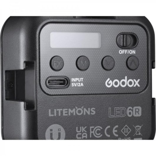 Flash Godox LED6R Litemons Painel RGB Compacto 3200-6500 K 6 W c/Bateria