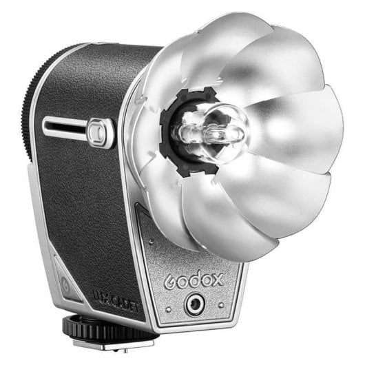 Flash Godox Lux Cadet Black-silver rétro, compact, batterie lithium intégrée