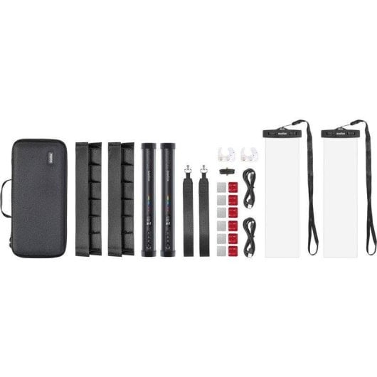 Unidade de Flash Godox TL30 K2 Luz LED RGB com Bluetooth e Acessórios