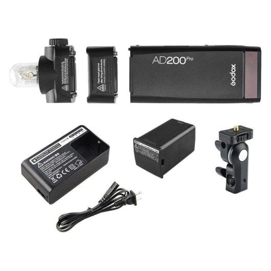 Flash Godox AD200Pro Kit Compact 200Ws Dual Tête Fresnel et Studio TTL