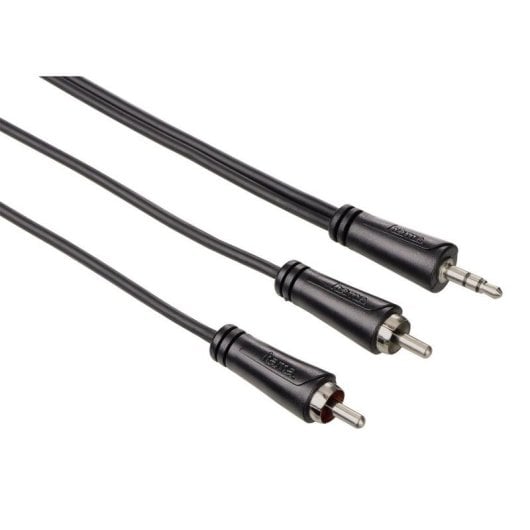 Câble audio Hama 75122295 2 x RCA Mâle vers Jack 3,5 mm Mâle 1,5 m Noir