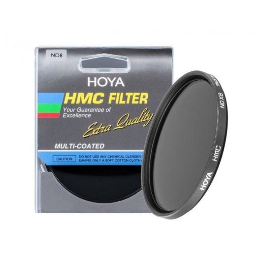 Kameraobjektivfilter Hoya NDx8 52mm Neutraldichtefilter Schwarz Grau