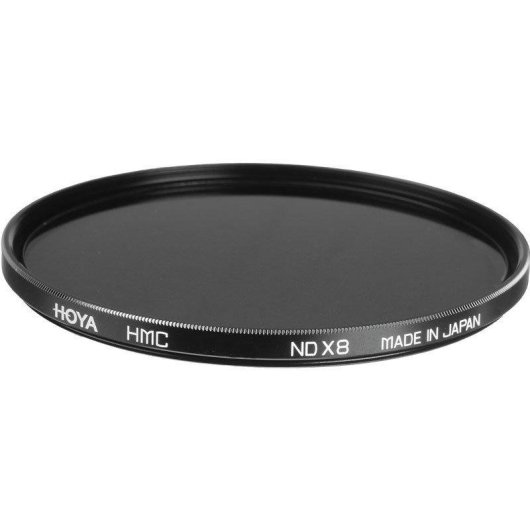 Kameraobjektivfilter Hoya NDx8 52mm Neutraldichtefilter Schwarz Grau