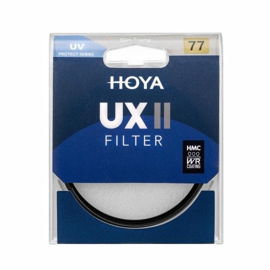 Filtre UV Hoya UX II MKII 77 mm revêtement hydrophobe aluminium