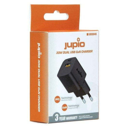 Carregador Jupio UDC0040 USB/USB-C 30W GaN Quick Charge PPS