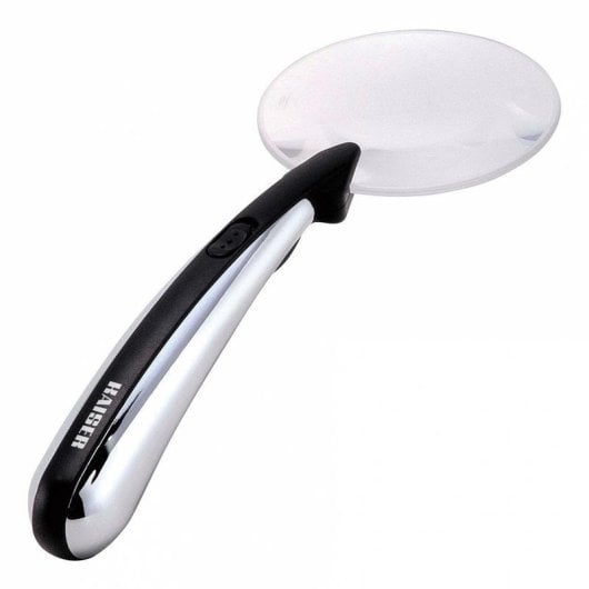 Lupa Kaiser 2368 portátil 2.4x 65mm iluminação bateria 34g