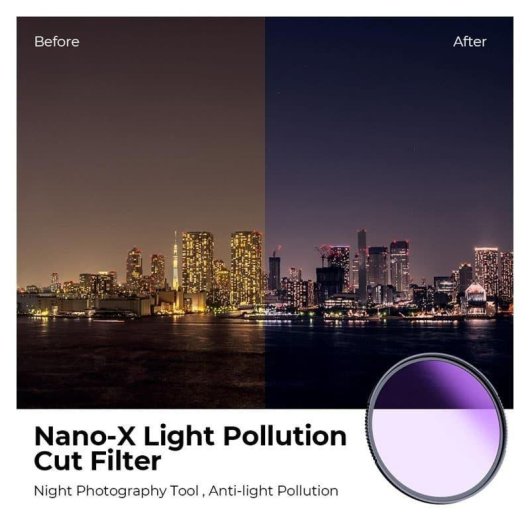 Filtre photo K&F CONCEPT Nano X Natural Night 52mm anti-pollution lumineuse