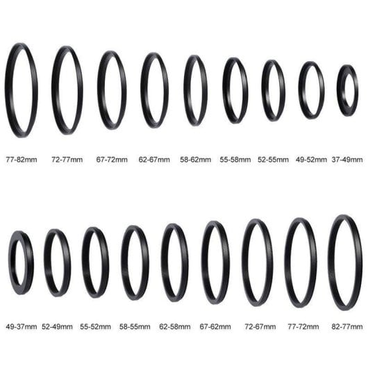 Bague d'adaptation K&F CONCEPT Kit 18 pièces Compatible filtres universels