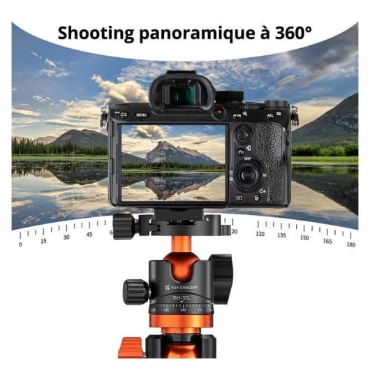 Rotule K&F CONCEPT 360 Metal 32 mm alliage aluminium anodisé